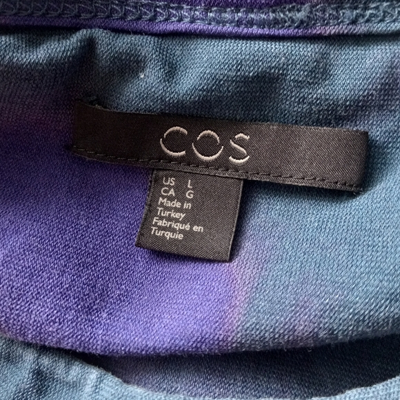 COS Drawstring Organic Cotton T-Shirt Midi Dress Blue L - Picture 7 of 15